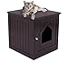 Internet's Best Decorative Cat House & Side Table | Cat Home Nightstand | Indoor Pet Crate | Litter Box Enclosure (Espresso)
