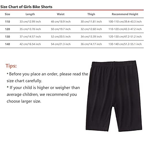 Dtone Girls Bike Shorts (Hotpink+Black+Blue, 130 (7-8 Years))
