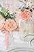 Ling's moment Artificial Flowers Shimmer Blush & Peach Roses 25pcs Real Looking Fake Roses w/Stem for DIY Wedding Bouquets Centerpieces Arrangements Party Baby Shower Home Decorations