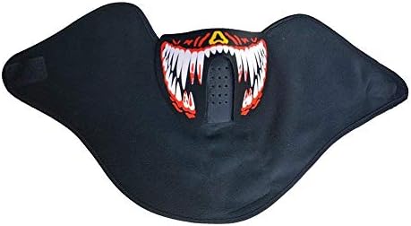 Halloween tools Costume Mask, Light up Face Mask Luminous Flashing Mask Funny Skull Teeth with Music Activated Control Box for Halloween, Christmas, Birthday Party