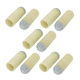 uxcell Plastic Cylindrical Billiards Stick Pole Tips 10mm Dia 10Pcs Gray Beige