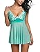 Avidlove Women Lingerie Lace Babydoll Strap Chemise Nightie Mesh Sleepwear Green