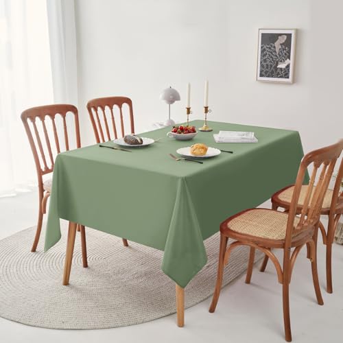 Romanstile Green Table Cloth Wipe Clean Rectangular 140x200 cm, Wipeable water resistant Tablecloth,Dining Table Cover for Kitchen Outdoor Garden Table,decorations for Sommer Spring,55x78 inch