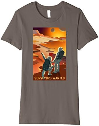 Women's Occupy Mars T-shirt Mars Red Planet Poster Surveyors Wanted Small Asphalt