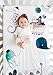 Rookie Humans 100% Cotton Sateen Fitted Crib Sheet: Underwater Love. Modern Nursery, Use as a Photo Background for Your Baby Pictures. Standard Crib Size (52 x 28 inches) Ocean Themed Baby Crib Sheet