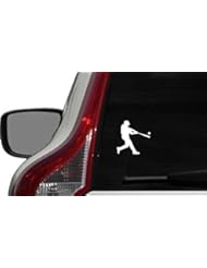 Automotive Parts and Accessories: Baseball Player Silhouette Version 1 Swinging Bat Ball Car Vinyl Sticker Decal Bumper Sticker for Auto Cars Trucks Windshield Custom Walls Windows Ipad Macbook Laptop and More (WHITE) - Pandora Stickers Arts and Hobbies