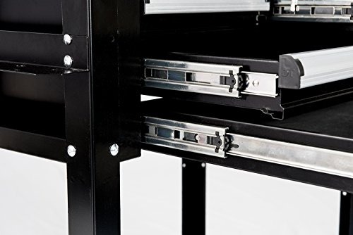 Enjoi Utility Tool Cabinet Service Cart Tool Chest Workshop Rolling Storage Trolley Tool Box w/Drawers (Black)