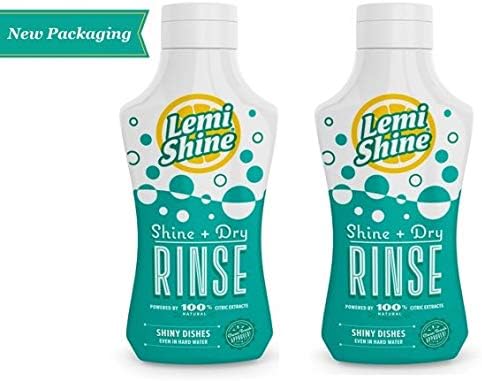 Lemi Shine Shine Plus Dry Rinse Dishwasher, Lemon, 8.45 Fluid Ounce (Pack of 2)