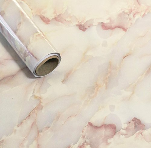 31" wide Cream yellow brown marble contact paper for countertops in kitchen or bathroom car interior decor self adhesive wallpaper vinyl film sticker (2 1/2 ft X 16 ft)