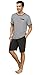 Suntasty Men's Summer Sleepwear Striped Short Sleeve Pajama Shorts and Top Set(Grey,XL,1004M)