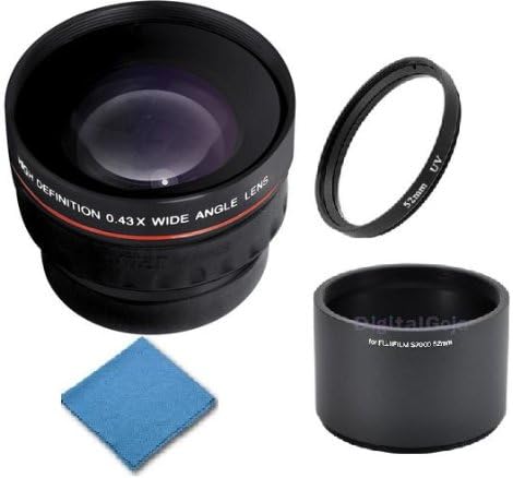 SAVEoN Essential Lens Kit For Fujifilm S7000 Point & Shoot Camera, Including: 0.43X Wide Angle Fisheye Macro Lens + Lens Adapter + 58MM UV Filter + SAVEoN Cleaning Cloth