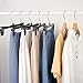 HOUSE DAY Black Pants Hangers 50 Pack, 12 Inch Skirt Hangers with Non-Slip Big Clips and 360° Swivel Hook, Heavy Duty Slim Plastic Pant Hanger, Space Saving Clip Hanger for Pants, Skirts, Shorts