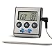 Digital Thermometer with Meat Probe - Oven Safe Instant Read Thermometer, Waterproof Food Thermometer, Cooking & Grilling Temperature Control, Battery-Powered Cooking Thermometer w/Temperature Magnet