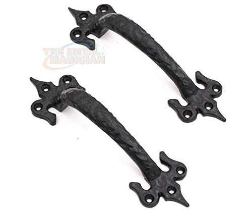 Cast Iron Gate Door Handle Pull/Utility Door Pull/Barn Door Handle Set of Two By The Metal Magician