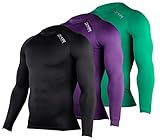 HUGE SPORTS Men's Fleece Coldgear Thermal Baselayer Compression Shirt Long Sleeves