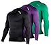 HUGE SPORTS Men's Fleece Coldgear Thermal Baselayer Compression Shirt Long Sleeves