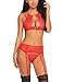 Avidlove Women Lace Lingerie Set With Garter Belts Teddy Babydoll Bodysuit Red L