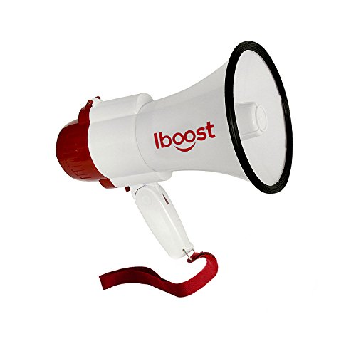 image for iboost BET1001 Indoor/Outdoor Megaphone Speaker PA Bullhorn & Siren - 