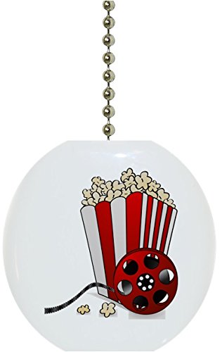 Popcorn and Movie Reel Solid Ceramic Fan Pull