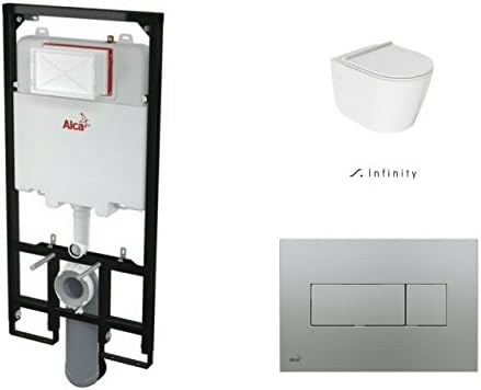 Wall Hung Toilet Set: Bowl, Carrier with Tank, Actuator