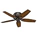 Hunter Fan Company, 51082, 42 inch Newsome Premier Bronze Low Profile Ceiling Fan with LED Lights and Pull Chain