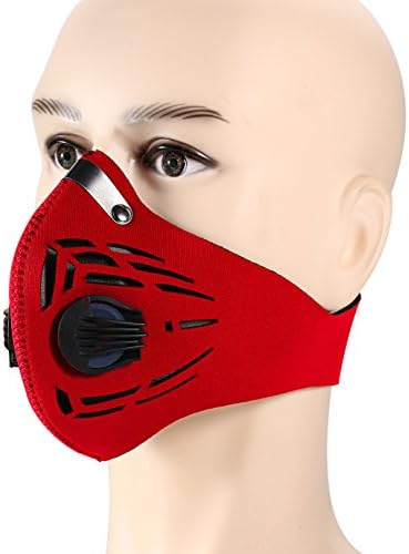 Topnisus Dust Face Mask with Air Safety Filter for anti Woodworking Outdoor Activities (Red)