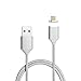 Netdot 2nd Generation Magnetic Braided USB Charging Cable for Samsung Galaxy S2 S3 S4 S6 , Note 2/3/4/5, LG G4 G3, Sony Xperia Z5 Premium/Compact etc (Silver)