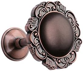 YYC 2Pcs PU Leather Alloy Medallion Curtain Holdback Window Drapery Wall Hook (Copper)
