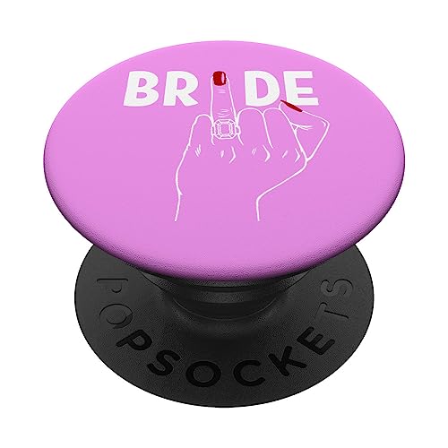Wedding Honeymoon Bachelorette Red Finger Ring Fiance Bride PopSockets Swappabl…