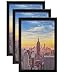 Frame Amo 13x19 Black Modern Picture or Poster Frame, 1 inch Wide Border, Acrylic Face, 3-Pack