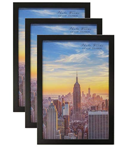 Frame Amo 13x19 Black Modern Wood Picture or Poster Frame, 1 inch Wide Border, 3-Pack - Thumbnail 6