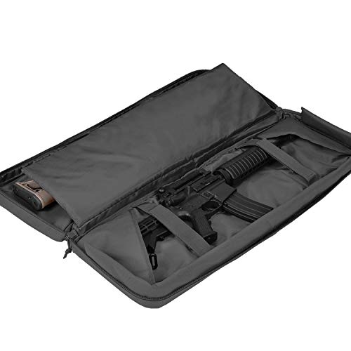 BOW-TAC Double Long Rifle Gun Case Bag Tactical Rifle Backpack Pistol Soft Firearm Transportation Carbine Case - Lockable Compartment Black 42"