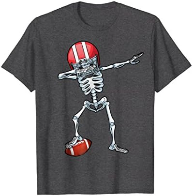 Mens Dabbing Skeleton Football Halloween T Shirt Costume Gifts Large Dark Heather