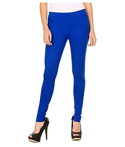 Women cotton Leggings PA28_Medium_Blue