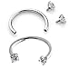 PiercingJ 2-6pcs 16G Clear Cubic Zirconia Stainless Steel Horseshoe Hoop Multi-functional Captive Ring for Nose Daith Lip Eyebrow Nipple Ear Cartilage Helix Septum