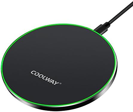 Fast Wireless Charger 2 Coils QI Fast Wireless Charging Pad Stand for Samsung Galaxy Note 8 S8 Plus S8+ S8 S7 Edge Note 5 and Standard Charge for iPhone X iPhone 8 iPhone 8 Plus-No AC Adapter