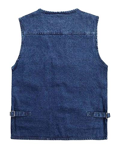 Daoba Herren Jeansweste Fotografen Ärmellos Jacken Outdoor Camping Multi-Tasche Wandern Arbeitsweste Baumwolle… – Bild 3