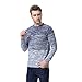 AOWOFS Men's Casual Knitted Sweater Crewneck Long Sleeve Gradient Color Slim Fit Pullover