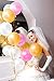 150 Pack 12 Inches Pink Gold White Latex Balloons with Polka Dot Garland for Party Decorations by Paxcoo