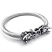 KONOV Mens Stainless Steel Bracelet, Biker Gothic Dragon Cuff Bangle, Silver