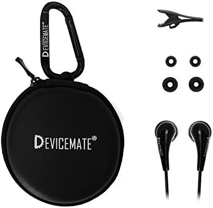 Wired Earbuds with Case in Ear Headphones Stereo Earphones for Cellphone Smartphone Tablet MP3 MP4 CD DVD Player Laptop Notebook PC Computer No Mic (Black) Earbud Case