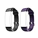 Letsfit ID130Plus HR Replacement Bands, Adjustable Accessory Bands for Letsfit Fitness Tracker ID130Plus HR, ID130Plus Color HR, 2 Pack (Black, Purple)