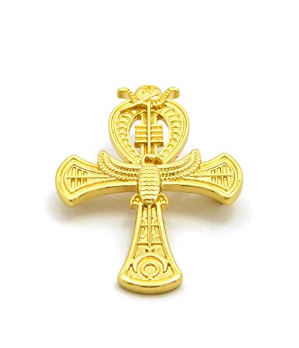 Egyptian Horus Bird, Maat, Nefertiti, Ankh Piece Brooches Pins Accessory in Gold Tone - Image 6