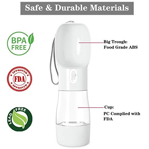 Yiflin Dog Water Bottle Portable Leak-Proof Dispenser for Outdoor Walking Hiking, with Outdoor Water&Food Bowl for Dog… - Image 5