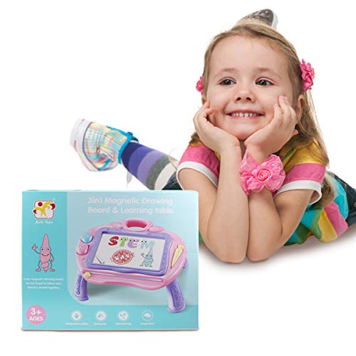 Magnetic Drawing Board Toy 12.9x9.8in Doodles Sketch Erasable Writing Pad Drawing Tablet Toys with 4 Removable Legs for 3+ Kids Toddler Boys Girls Birthday Gift (12.9x9.8- Fruit)
