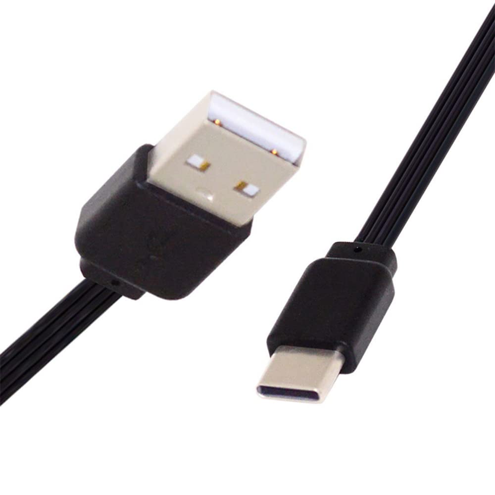 NFHK 13cm USB 2.0 Type-A Male to USB-C Type-C Male Male Data Flat Slim FPC Cable for FPV & Disk & Phone