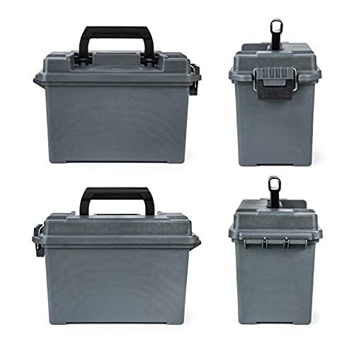 GUGULUZA Plastic Ammo Cans, 2Pack Lockable Ammo Storage Containers