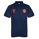 Manchester United FC Official Soccer Gift Mens Crest Polo Shirt Navy Large