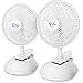 Simple Deluxe 6 Inch Clip on Desk Removable Pedestal and Adjustable Tilt Personal Table Fan for Home Office, 2 Pack, White, 2-Pack, HIFANXCLIP6X2