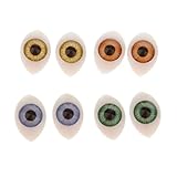 MagiDeal Oval Flat Back Plastic Eyes 7mm Iris for Porcelain or Reborn Dolls Making DIY Supplies Pack of 4 Pairs